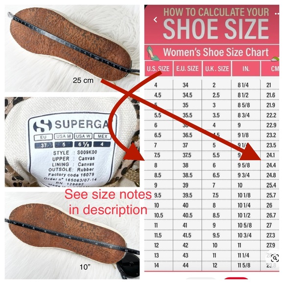 Superga Leopard Print Brown Low Top Lace Up Chunky Canvas Sneakers 37 - Picture 10 of 10